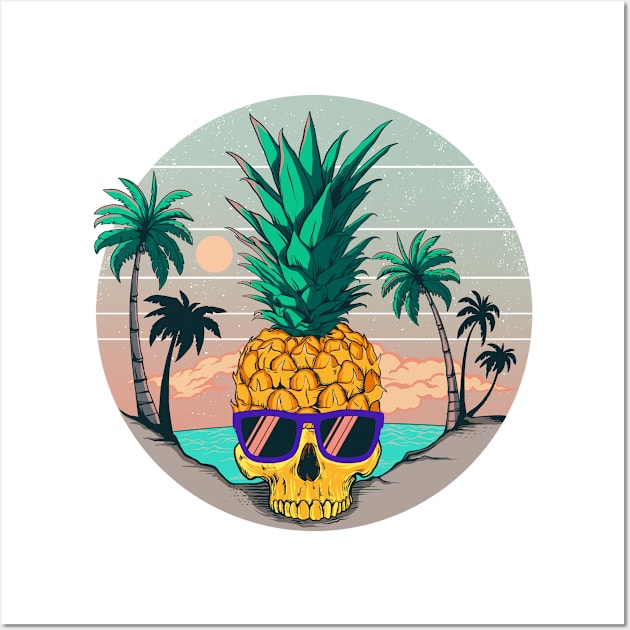 Summer Pineapple Skull Wall Art by pilipsjanuariusDesign